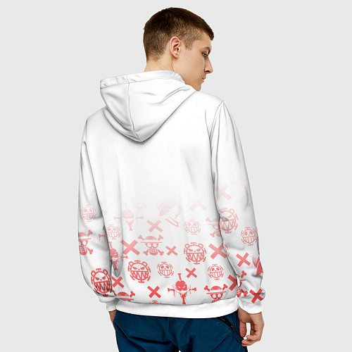 Мужская толстовка One Piece резиновый Луффи / 3D-Белый – фото 4