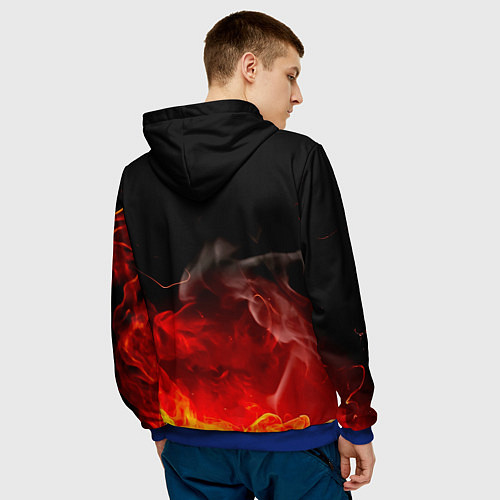 Мужская толстовка Зоро и Луффи в огне One Piece / 3D-Синий – фото 4