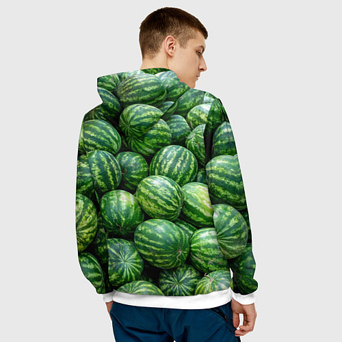 Мужская толстовка Арбузы / 3D-Белый – фото 4