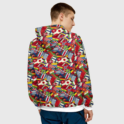 Мужская толстовка Страны Мира / 3D-Белый – фото 4