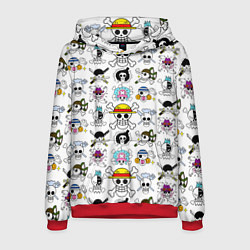 Толстовка-худи мужская Веселые Роджеры пиратов Соломенной Шляпы, цвет: 3D-красный