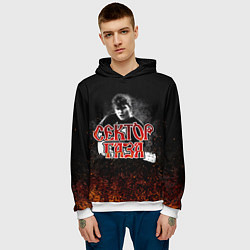 Толстовка-худи мужская Сектор Газа Юра ХОЙ, цвет: 3D-белый — фото 2