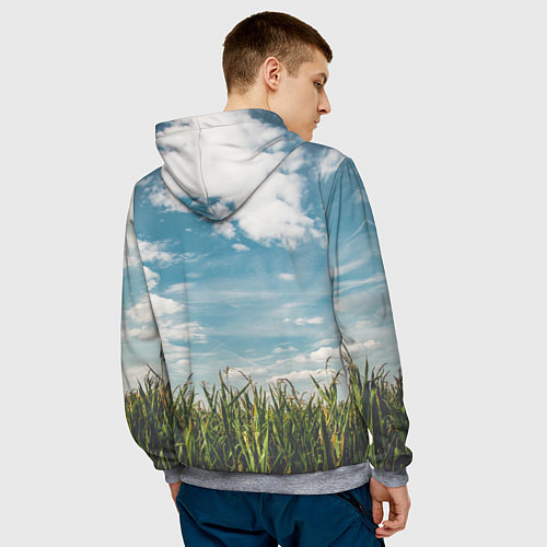 Мужская толстовка Небушко и полюшко / 3D-Меланж – фото 4