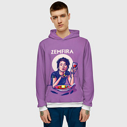 Толстовка-худи мужская ZEMFIRA арт ужин, цвет: 3D-белый — фото 2