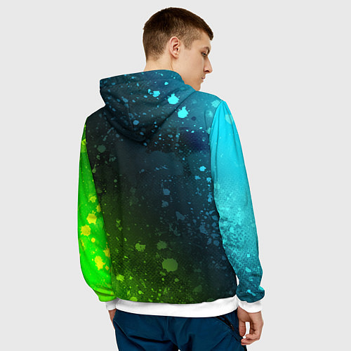 Мужская толстовка ПАБГ New State - Брызги / 3D-Белый – фото 4