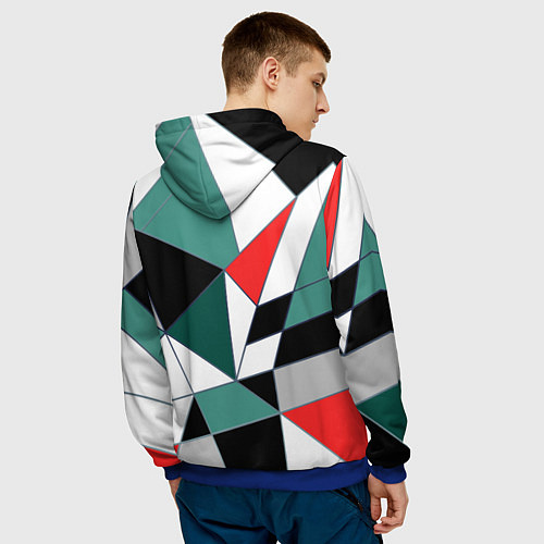 Мужская толстовка Абстрактный геометрический / 3D-Синий – фото 4