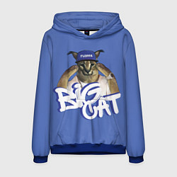 Толстовка-худи мужская Big Cat Floppa, цвет: 3D-синий