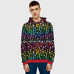 Толстовка-худи мужская ПЕРСОНАЖИ ИГРЫ FNF, цвет: 3D-красный — фото 2