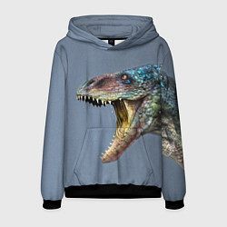 Толстовка-худи мужская Хищный динозавр Dino Z, цвет: 3D-черный