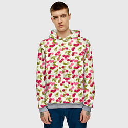 Толстовка-худи мужская Спелая вишня, цвет: 3D-меланж — фото 2