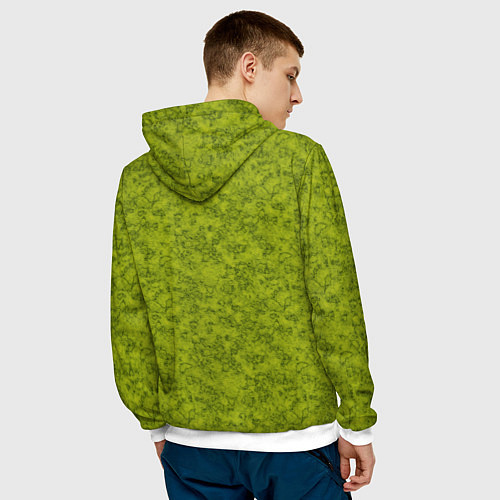 Мужская толстовка Зеленый мраморный узор / 3D-Белый – фото 4
