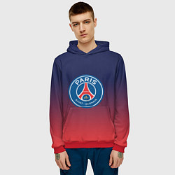 Толстовка-худи мужская PSG ПСЖ PARIS SAINT GERMAIN, цвет: 3D-красный — фото 2