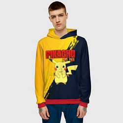 Толстовка-худи мужская PIKACHU PIKA PIKA ПИКАЧУ, цвет: 3D-красный — фото 2