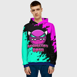 Толстовка-худи мужская Geometry Dash, цвет: 3D-синий — фото 2