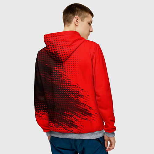 Мужская толстовка Wolf head / 3D-Меланж – фото 4