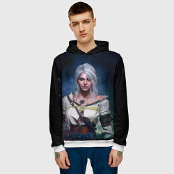 Толстовка-худи мужская Ciri, цвет: 3D-белый — фото 2