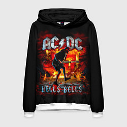 Толстовка-худи мужская ACDC HELLS BELLS, цвет: 3D-белый