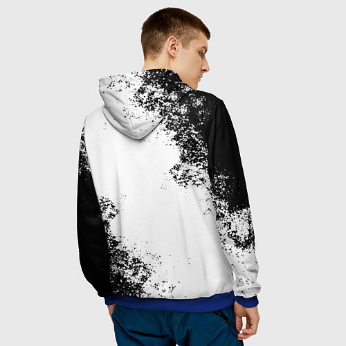 Мужская толстовка BMW БМВ РАЗРЕЗАННОЕ ЛОГО / 3D-Синий – фото 4