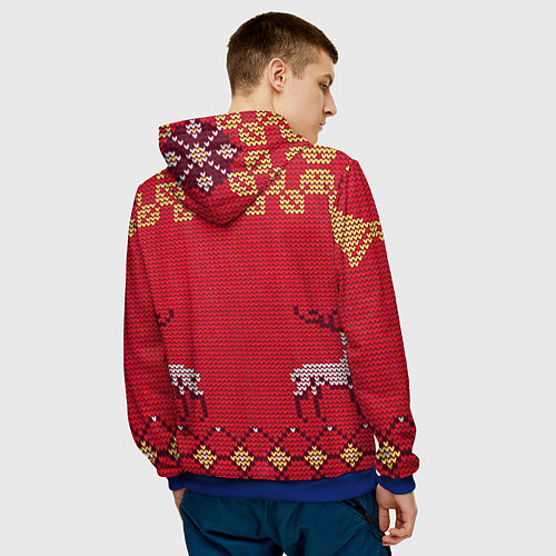 Мужская толстовка Олени / 3D-Синий – фото 4