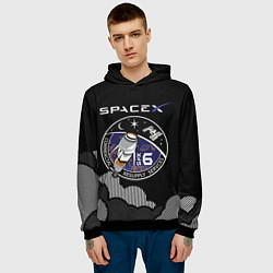 Толстовка-худи мужская Space X, цвет: 3D-черный — фото 2
