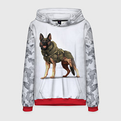 Толстовка-худи мужская Служебная собака К9 K9, цвет: 3D-красный
