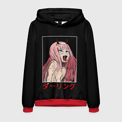 Толстовка-худи мужская Зеро ту ahegao франкс, цвет: 3D-красный