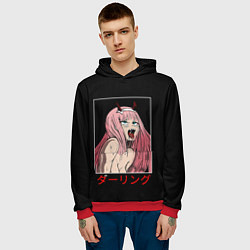 Толстовка-худи мужская Зеро ту ahegao франкс, цвет: 3D-красный — фото 2