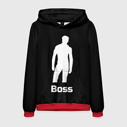 Толстовка-худи мужская Boss of the gym on black, цвет: 3D-красный