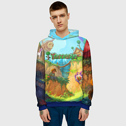 Толстовка-худи мужская Terraria Террария Z, цвет: 3D-синий — фото 2