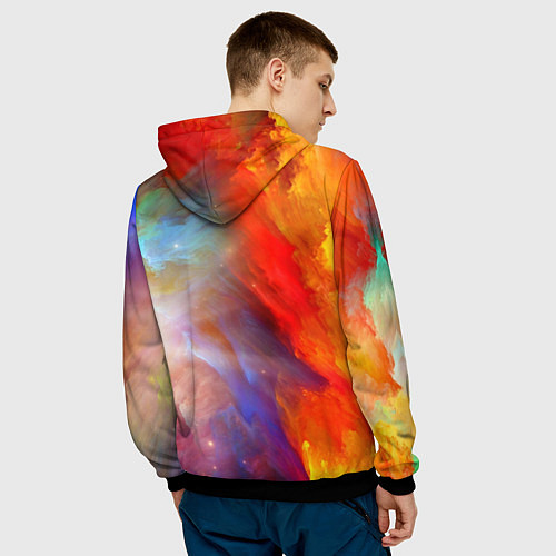 Мужская толстовка Сине-желтое небо / 3D-Черный – фото 4