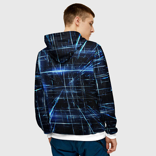 Мужская толстовка Линии неона / 3D-Белый – фото 4