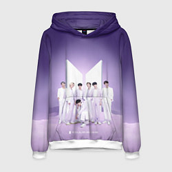 Толстовка-худи мужская BTS Purple, цвет: 3D-белый