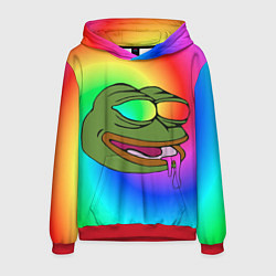 Толстовка-худи мужская Pepe rainbow, цвет: 3D-красный