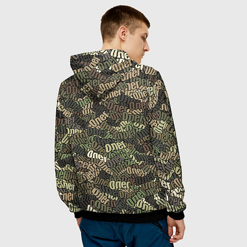 Мужская толстовка Именной камуфляж Олег / 3D-Черный – фото 4