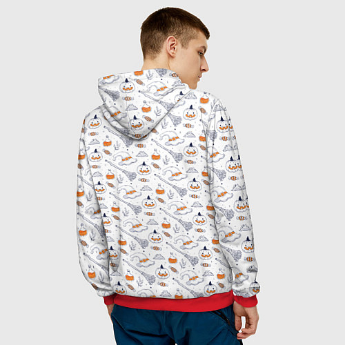 Мужская толстовка Patern Halloween 6 / 3D-Красный – фото 4