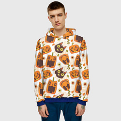 Толстовка-худи мужская Patern Halloween 10, цвет: 3D-синий — фото 2