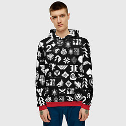 Толстовка-худи мужская DESTINY 2 PATTERN GAME LOGO ДЕСТИНИ 2 ПАТТЕРН СИМВ, цвет: 3D-красный — фото 2