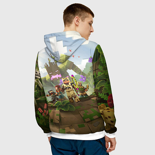 Мужская толстовка МАЙНКРАФТ ГЕРОИ ПРОТИВ ЗЛА / 3D-Белый – фото 4