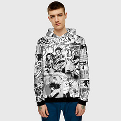 Толстовка-худи мужская Клинок, рассекающий демонов, МАНГА, цвет: 3D-черный — фото 2
