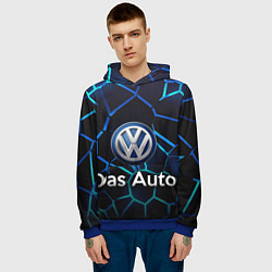 Толстовка-худи мужская Volkswagen слоган Das Auto, цвет: 3D-синий — фото 2
