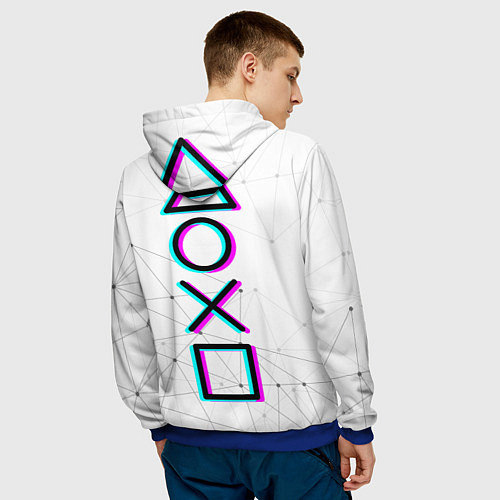 Мужская толстовка Game OVER - NEON 3D / 3D-Синий – фото 4