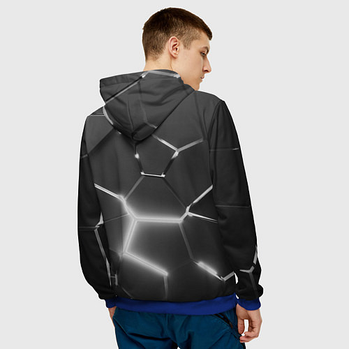 Мужская толстовка AUDI GREY 3D ПЛИТЫ / 3D-Синий – фото 4