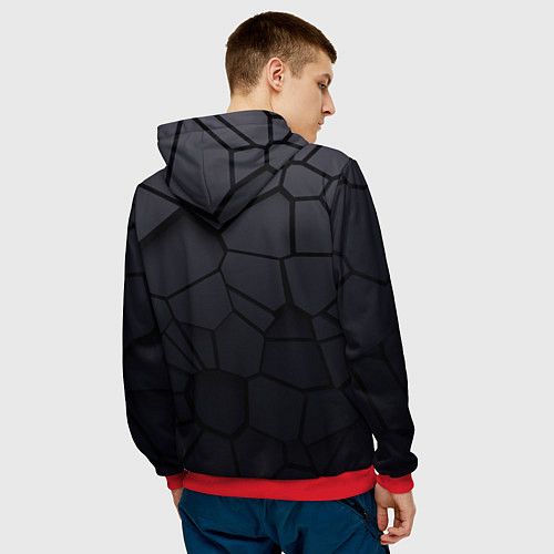 Мужская толстовка Toyota 3D плиты / 3D-Красный – фото 4