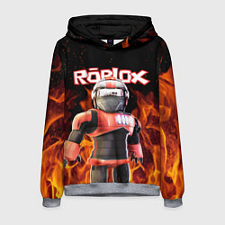 Толстовка-худи мужская ROBLOX FIRE РОБЛОКС ОГОНЬ ПОЖАРНЫЙ, цвет: 3D-меланж