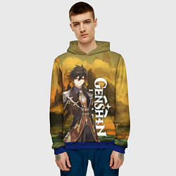 Толстовка-худи мужская Zhong Li Чжун ли, цвет: 3D-синий — фото 2