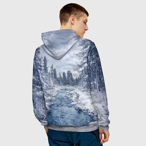 Мужская толстовка СНЕЖНЫЙ ПЕЙЗАЖ / 3D-Меланж – фото 4