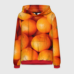 Толстовка-худи мужская Мандаринчик чик, цвет: 3D-красный