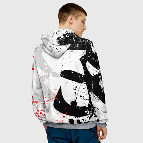 Мужская толстовка GHOST OF TSUSHIMA ПРИЗРАК ЦУСИМЫ БЕЛЫЙ / 3D-Меланж – фото 4