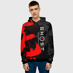 Толстовка-худи мужская GHOST OF TSUSHIMA ПРИЗРАК ЦУСИМЫ, цвет: 3D-черный — фото 2