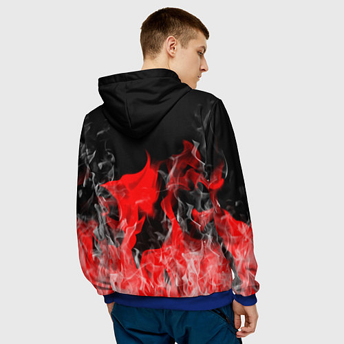 Мужская толстовка Чёрный клевер: Пламя / 3D-Синий – фото 4